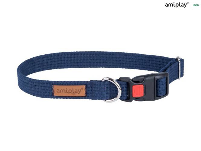 amiplay Obroża regulowana z blokadą Cotton XL Granatowy - amiplay
