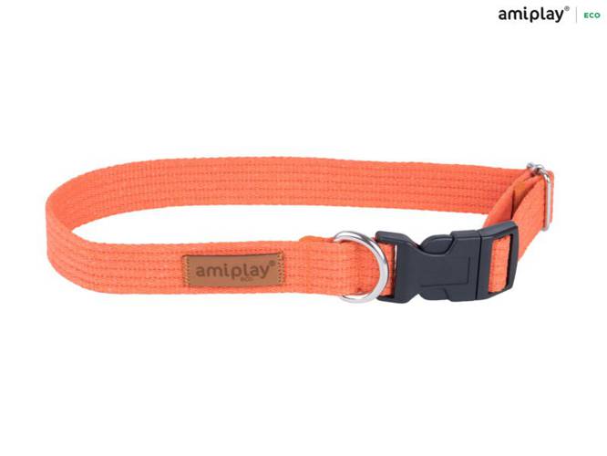 amiplay Obroża regulowana Cotton S Pomarańczowy - amiplay