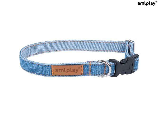 amiplay Obroża regulowana Denim XL Niebieski - amiplay