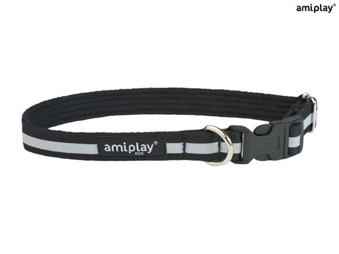 amiplay Obroża regulowana Cotton Shine S Czarny - amiplay