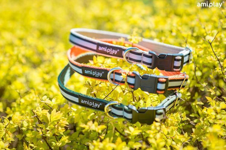 amiplay Obroża regulowana Cotton Shine S Czarny - amiplay