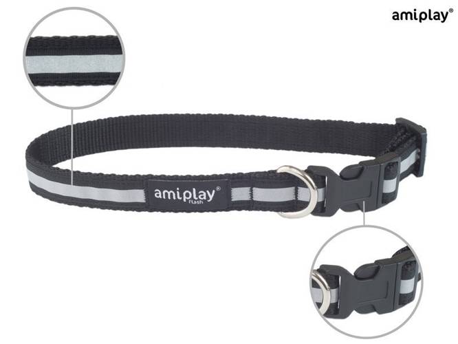 amiplay Obroża regulowana Shine S Czarny - amiplay