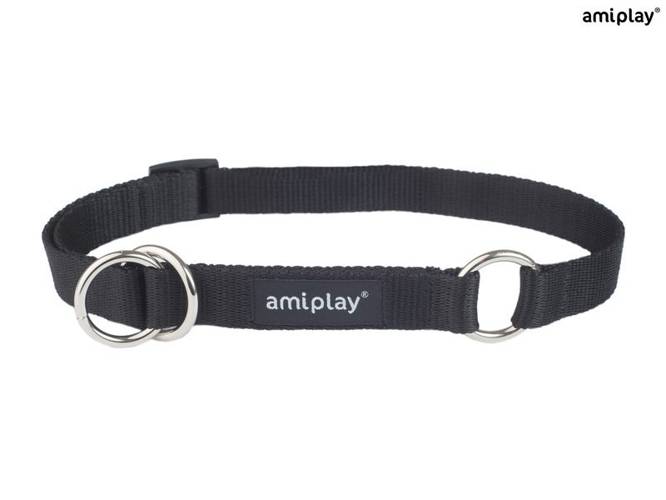 amiplay Obroża półzaciskowa Basic M Czarny - amiplay