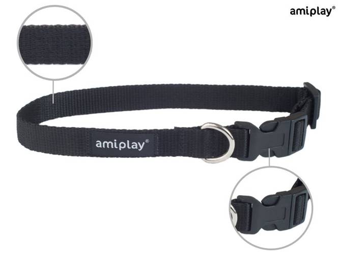 amiplay Obroża regulowana Basic S Czarny - amiplay