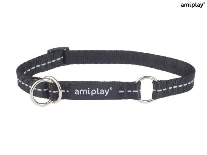amiplay Obroża półzaciskowa Reflective M Czarny - amiplay