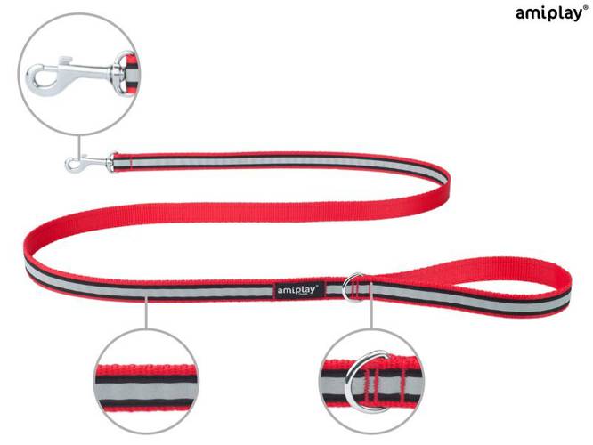 amiplay Smycz Shine XL Czerwony - amiplay