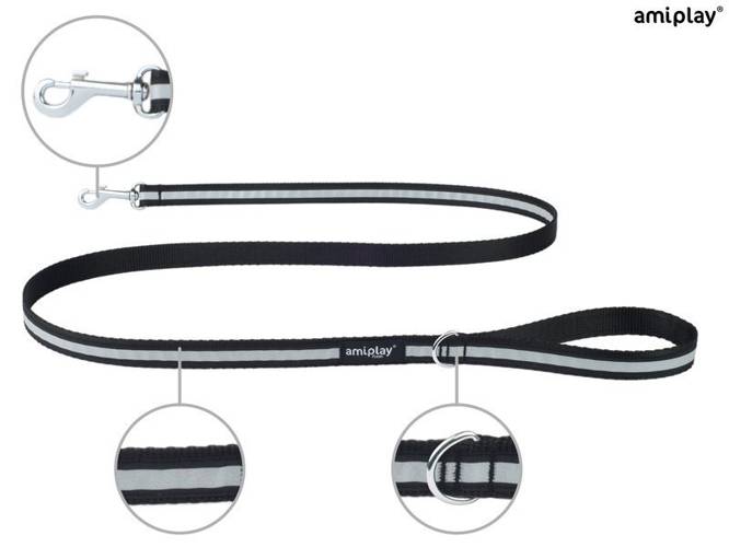 amiplay Smycz Shine XL Czarny - amiplay
