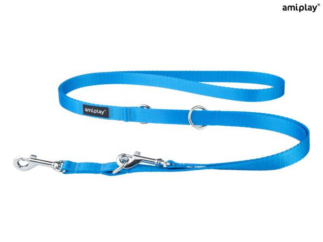 amiplay Smycz regulowana 6 in 1 Basic L Niebieski - amiplay