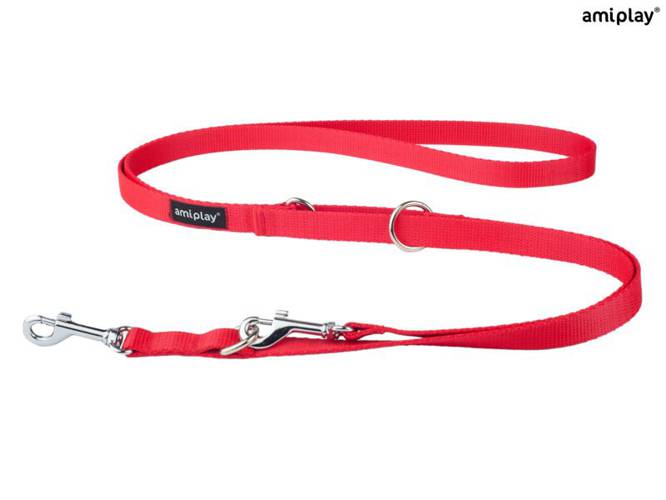 amiplay Smycz regulowana 6 in 1 Basic L Czerwony - amiplay