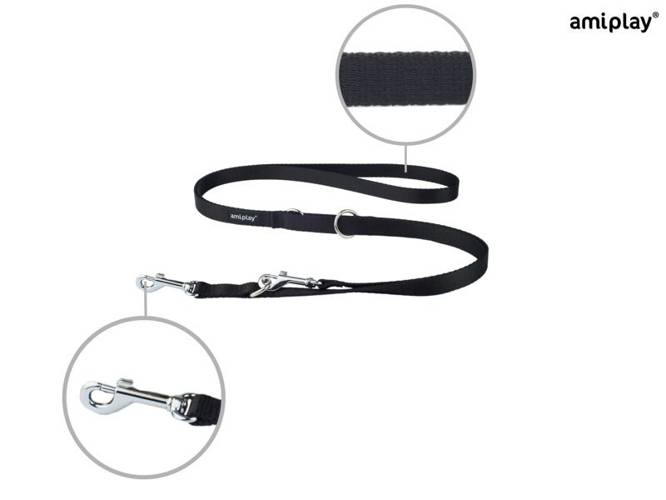 amiplay Smycz regulowana 6 in 1 Basic L Czarny - amiplay