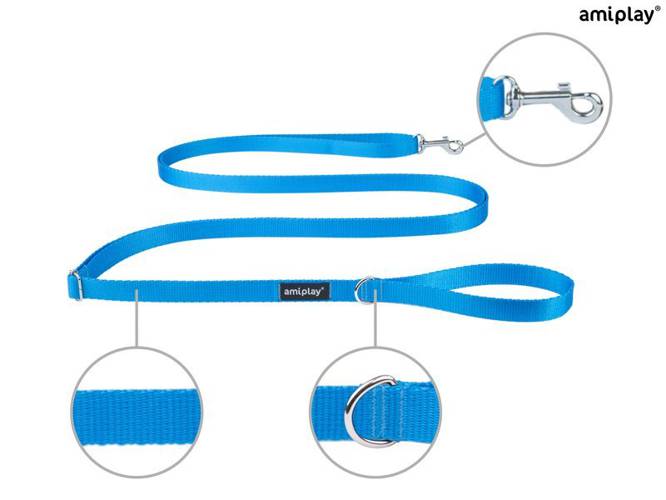 amiplay Smycz regulowana Easy Fix Basic XL Niebieski - amiplay
