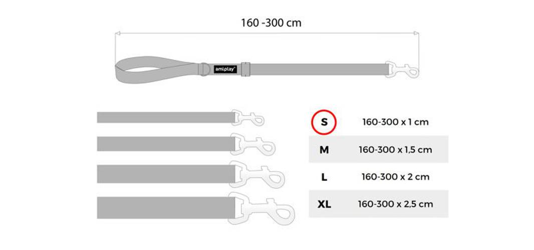 amiplay Smycz regulowana Easy Fix Basic S Niebieski - amiplay