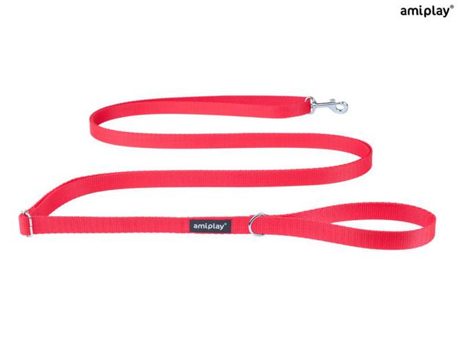 amiplay Smycz regulowana Easy Fix Basic S Czerwony - amiplay