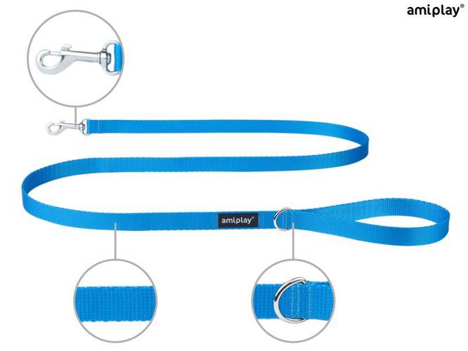 amiplay Smycz Basic XL Niebieski - amiplay