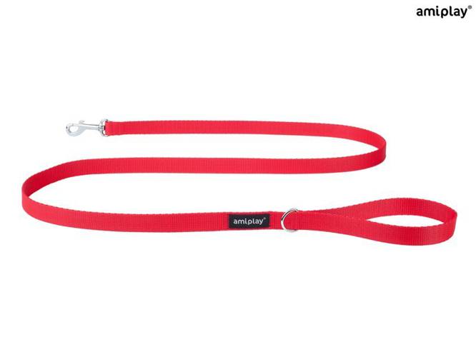 amiplay Smycz Basic M Czerwony - amiplay
