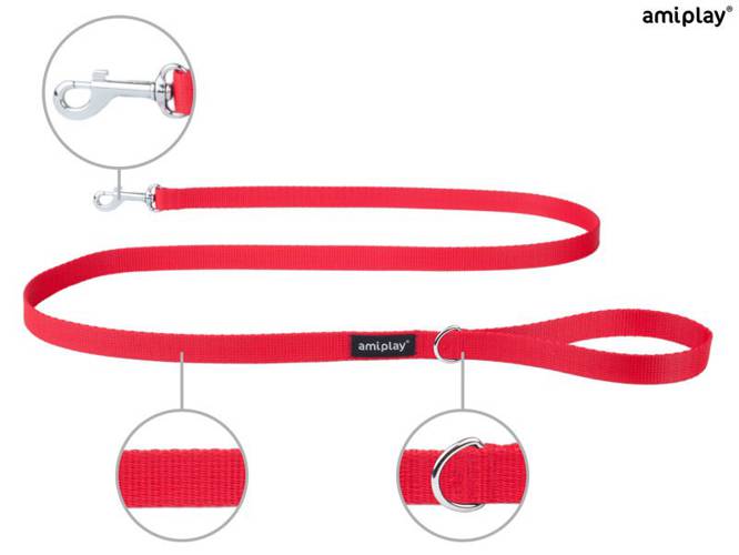 amiplay Smycz Basic S Czerwony - amiplay