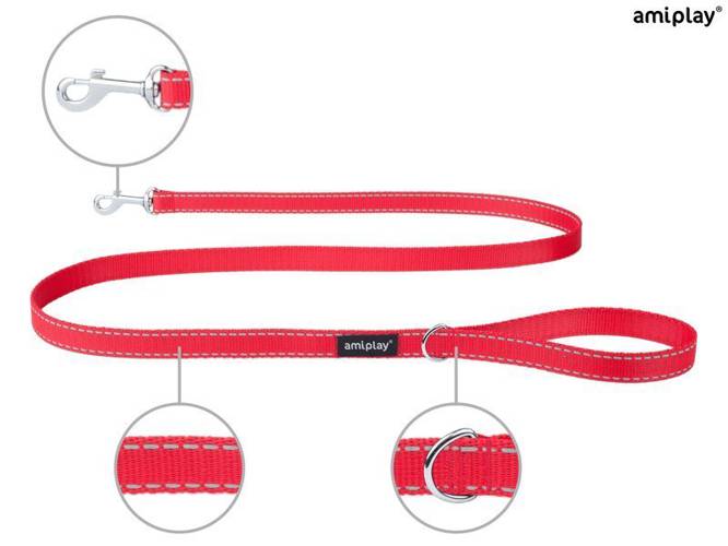 amiplay Smycz Reflective XL Czerwony - amiplay