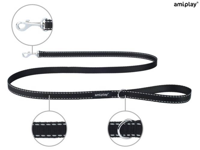 amiplay Smycz Reflective XL Czarny - amiplay
