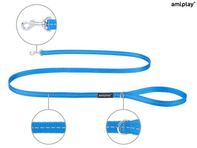 amiplay Smycz Reflective M Niebieski - amiplay