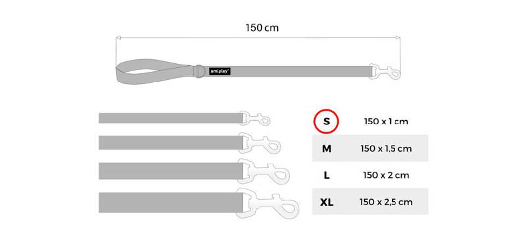 amiplay Smycz Reflective S Niebieski - 
