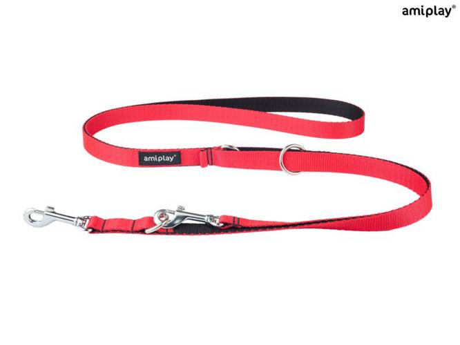 amiplay Smycz regulowana 6 in 1 Twist S Czerwony - amiplay