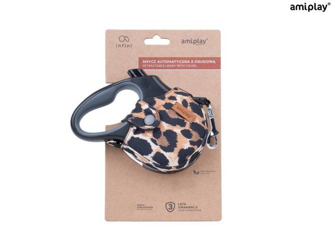amiplay Smycz automatyczna infini z obudową Safari S Panterka - amiplay