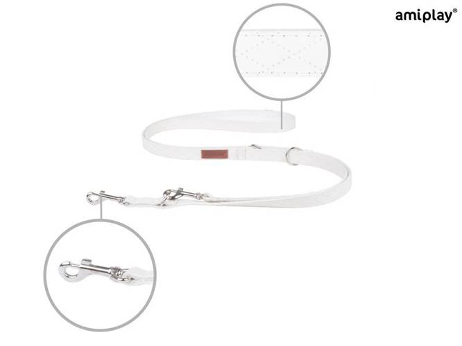 amiplay Smycz regulowana 6 in 1 Cambridge L Biały - amiplay