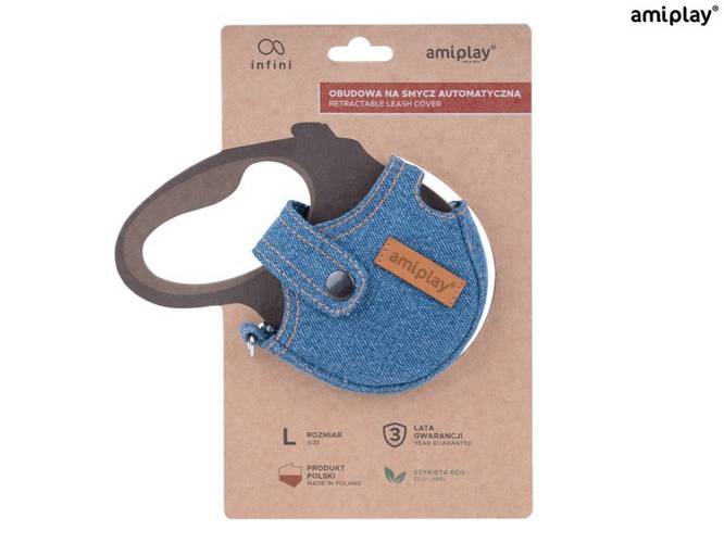 amiplay Obudowa na smycz automatyczną Denim S Niebieski - amiplay