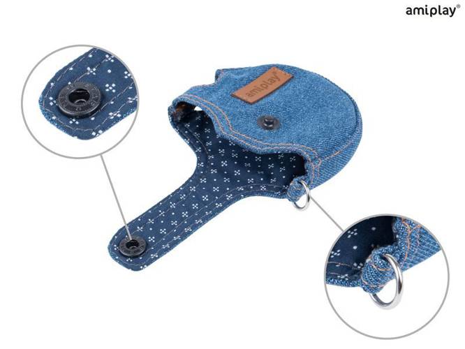 amiplay Smycz automatyczna infini z obudową Denim S Niebieski - amiplay