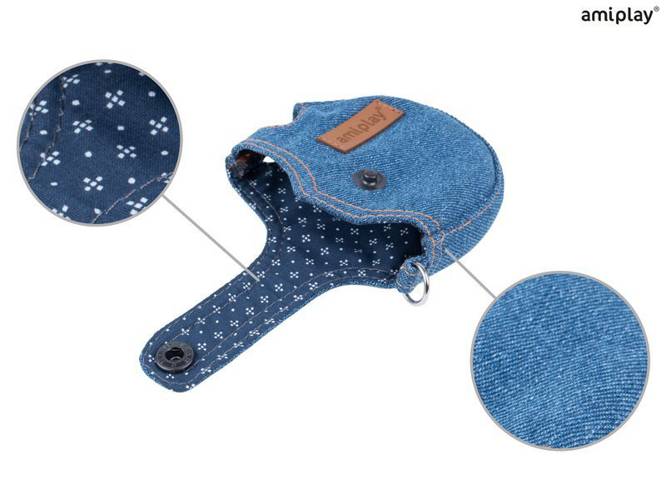 amiplay Smycz automatyczna infini z obudową Denim S Niebieski - amiplay