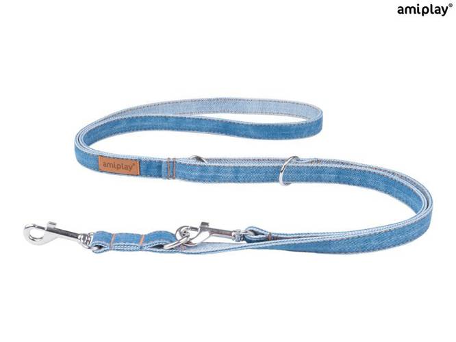 amiplay Smycz regulowana 6 in 1 Denim S Niebieski - amiplay