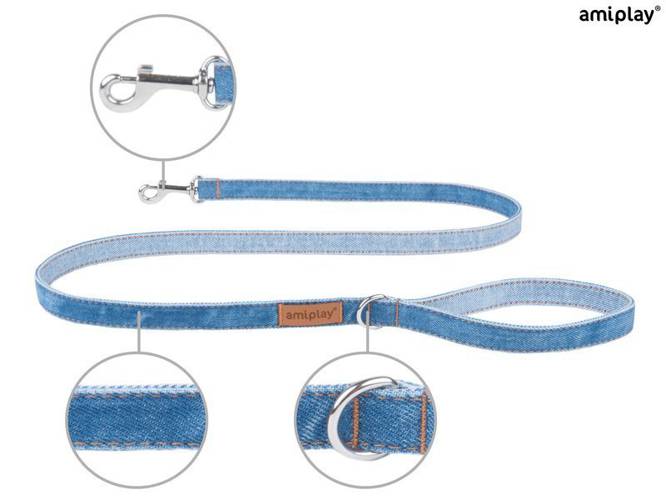 amiplay Smycz Denim S Niebieski - amiplay