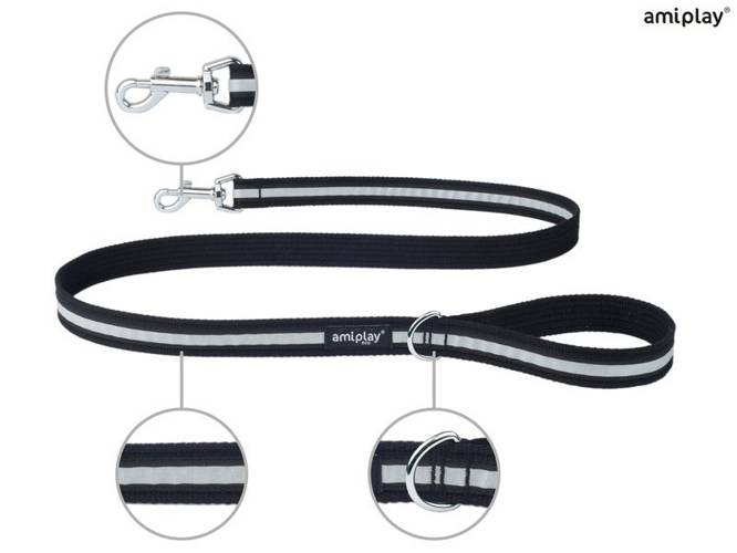 amiplay Smycz Cotton Shine S Czarny - amiplay