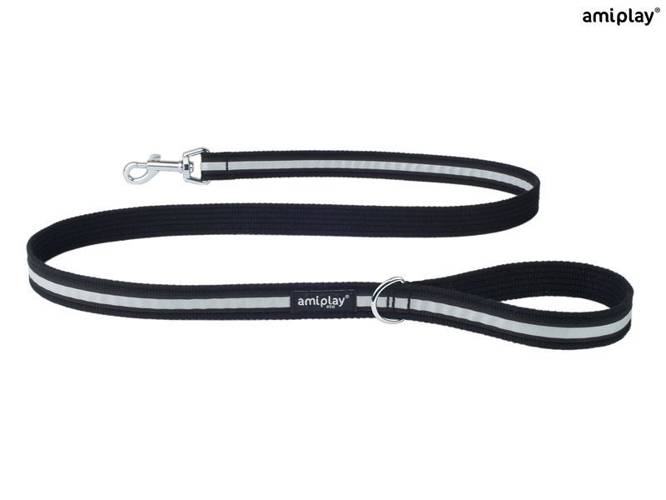 amiplay Smycz Cotton Shine S Czarny - amiplay