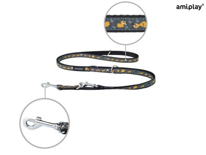 amiplay Smycz regulowana 6 in 1 Wink S Czarny - amiplay
