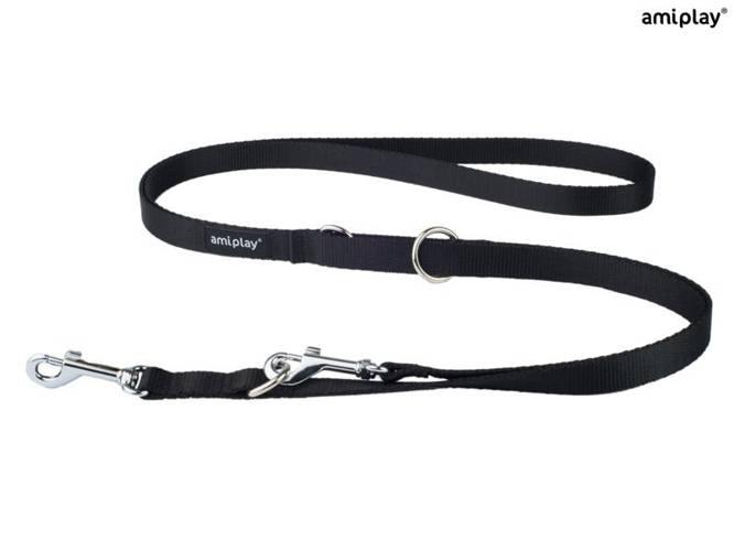 amiplay Smycz regulowana 6 in 1 Basic S Czarny - amiplay