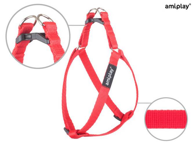 amiplay Szelki regulowane Basic XL Czerwony - amiplay