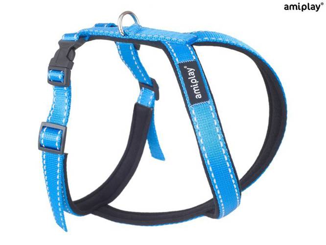 amiplay Szelki regulowane Grand Soft Reflective XXL Niebieski - amiplay