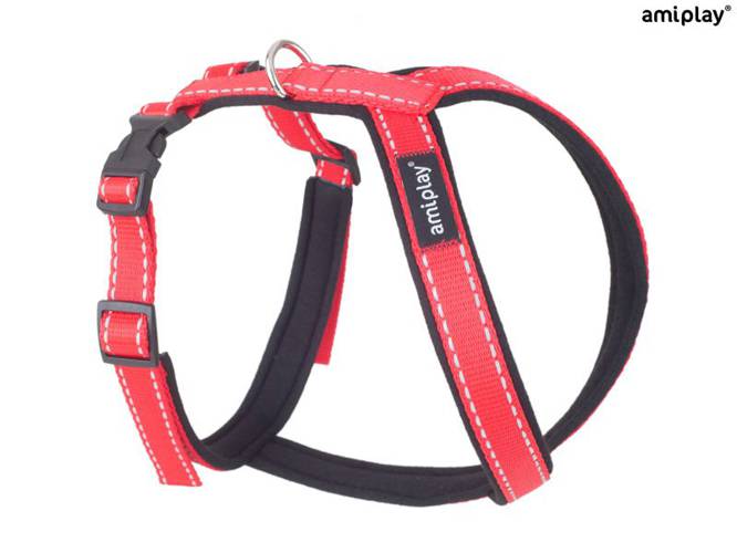 amiplay Szelki regulowane Grand Soft Reflective XXL Czerwony - amiplay