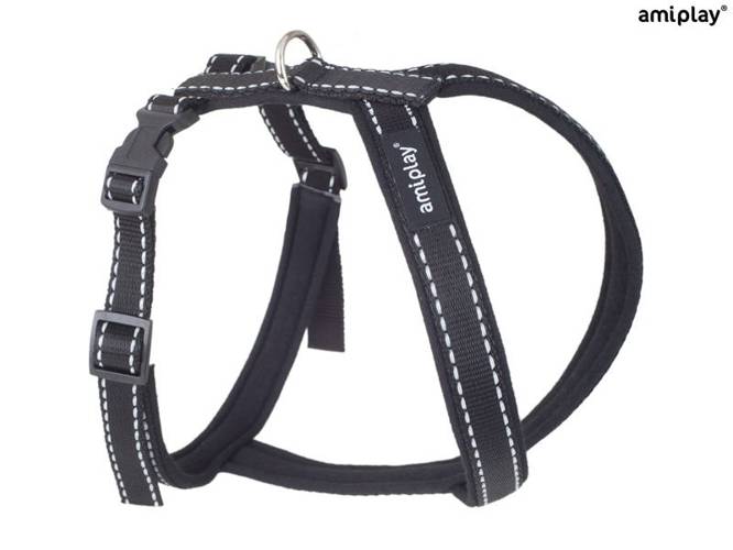 amiplay Szelki regulowane Grand Soft Reflective XXL Czarny - amiplay