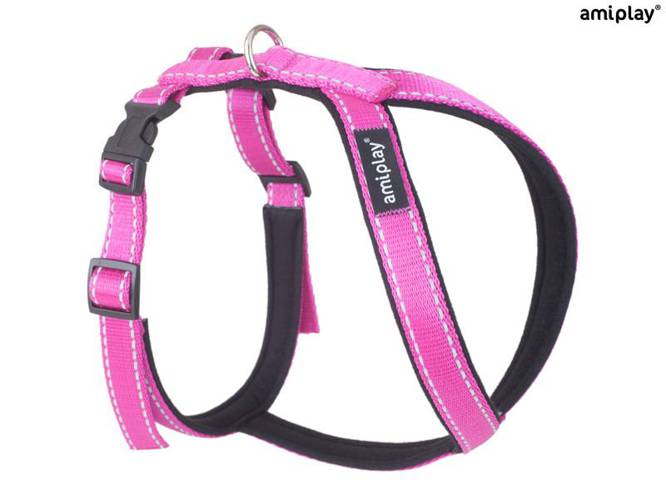 amiplay Szelki regulowane Grand Soft Reflective XL Różowy - amiplay