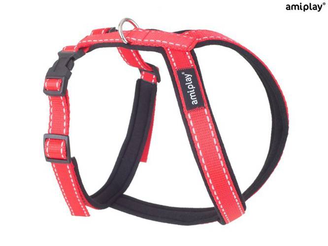 amiplay Szelki regulowane Grand Soft Reflective XL Czerwony - amiplay