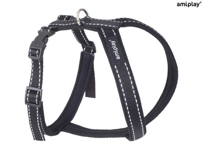 amiplay Szelki regulowane Grand Soft Reflective XL Czarny - amiplay