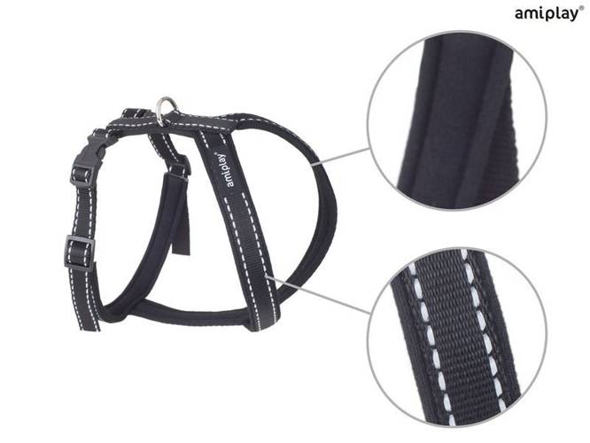 amiplay Szelki regulowane Grand Soft Reflective XL Czarny - amiplay