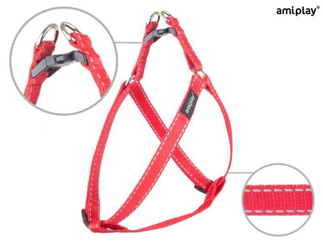 amiplay Szelki regulowane Reflective L Czerwony - amiplay