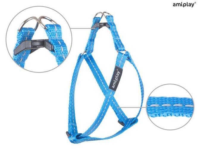 amiplay Szelki regulowane Reflective M Niebieski - amiplay