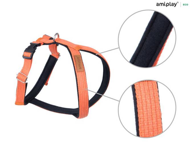amiplay Szelki regulowane Grand Soft Cotton M Pomarańczowy - amiplay