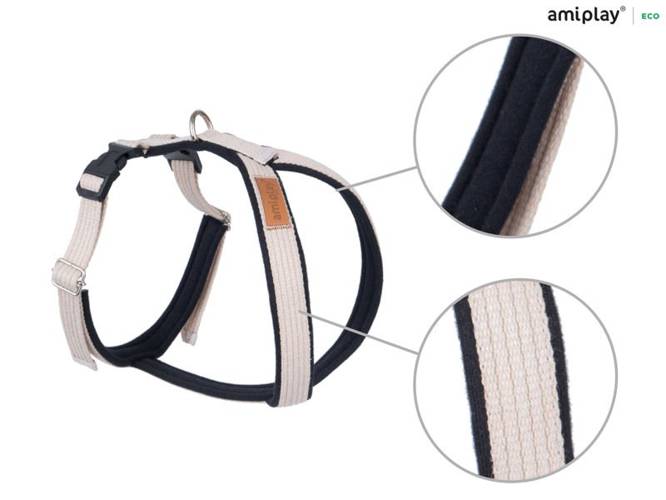 amiplay Szelki regulowane Grand Soft Cotton S Beżowy - amiplay