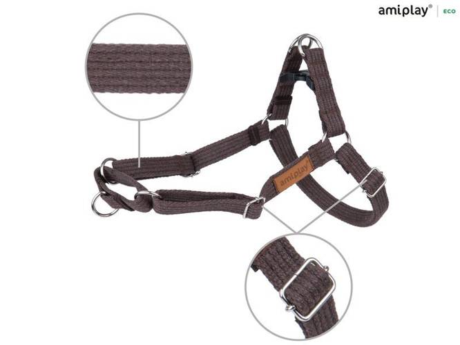 amiplay Szelki regulowane EASY GO Cotton XL Brązowy - amiplay