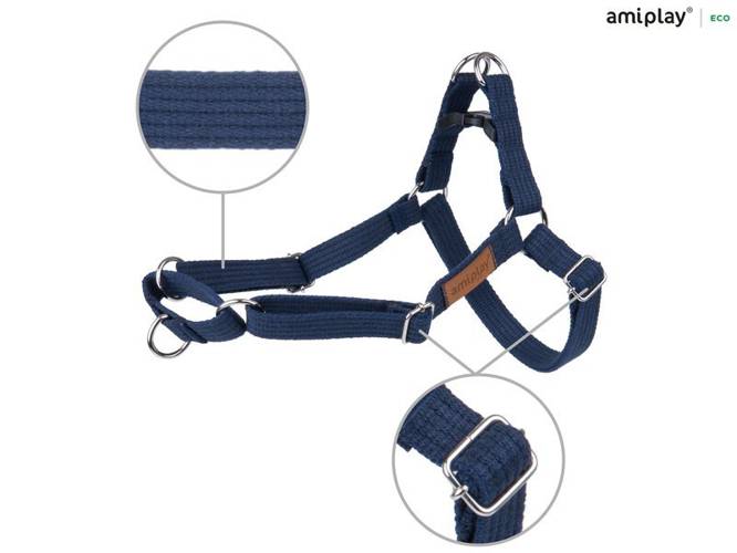 amiplay Szelki regulowane EASY GO Cotton XL Granatowy - amiplay
